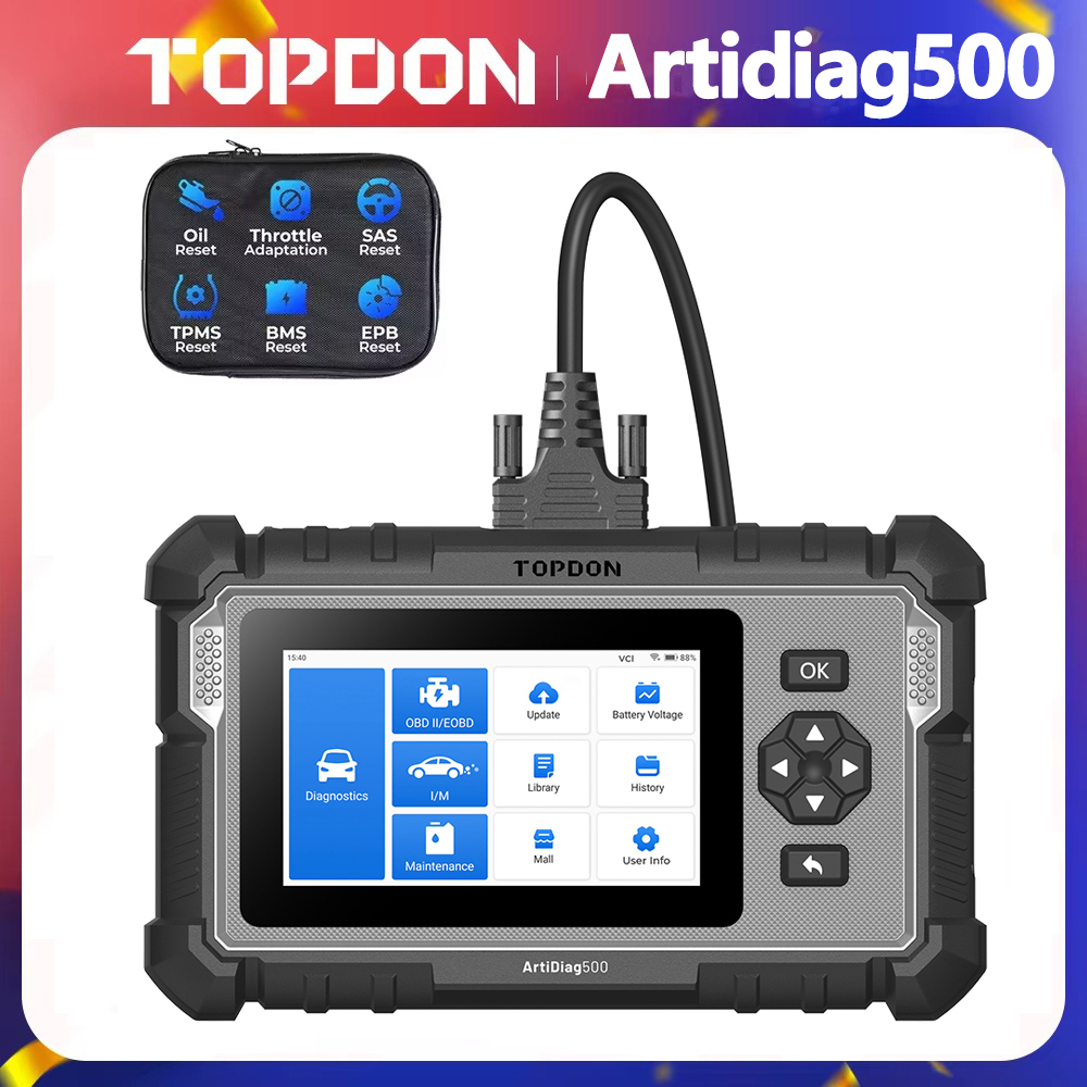 Topdon Tc001 Thermal Camera - Topdon ArtiDiag500 เครื่องมือวินิจฉัยรถยนต์ระบบทั้งหมดOBD2 เครื่องสแกนเนอร์เครื่องยนต์ABS SRSถุงลมนิรภัยเครื่องมือสแกนอัตโนมัติรหัสReader